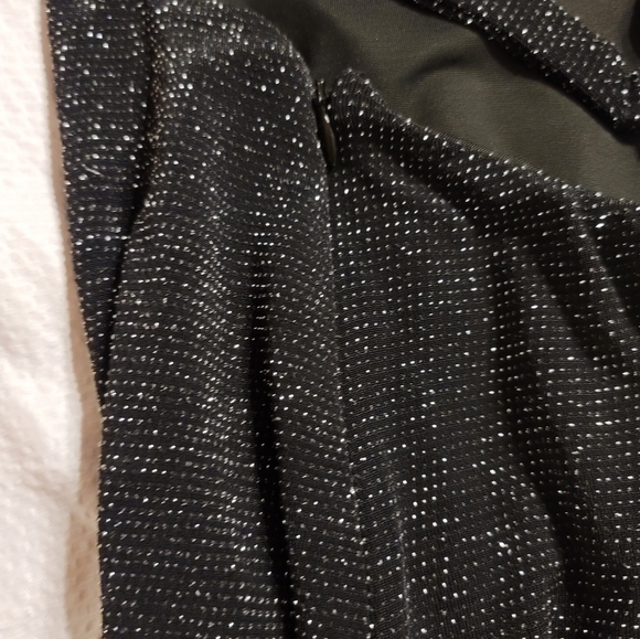 NWT MESHKI Long Sleeve backless low back high neck long dress rhinestone detail - Picture 12 of 16